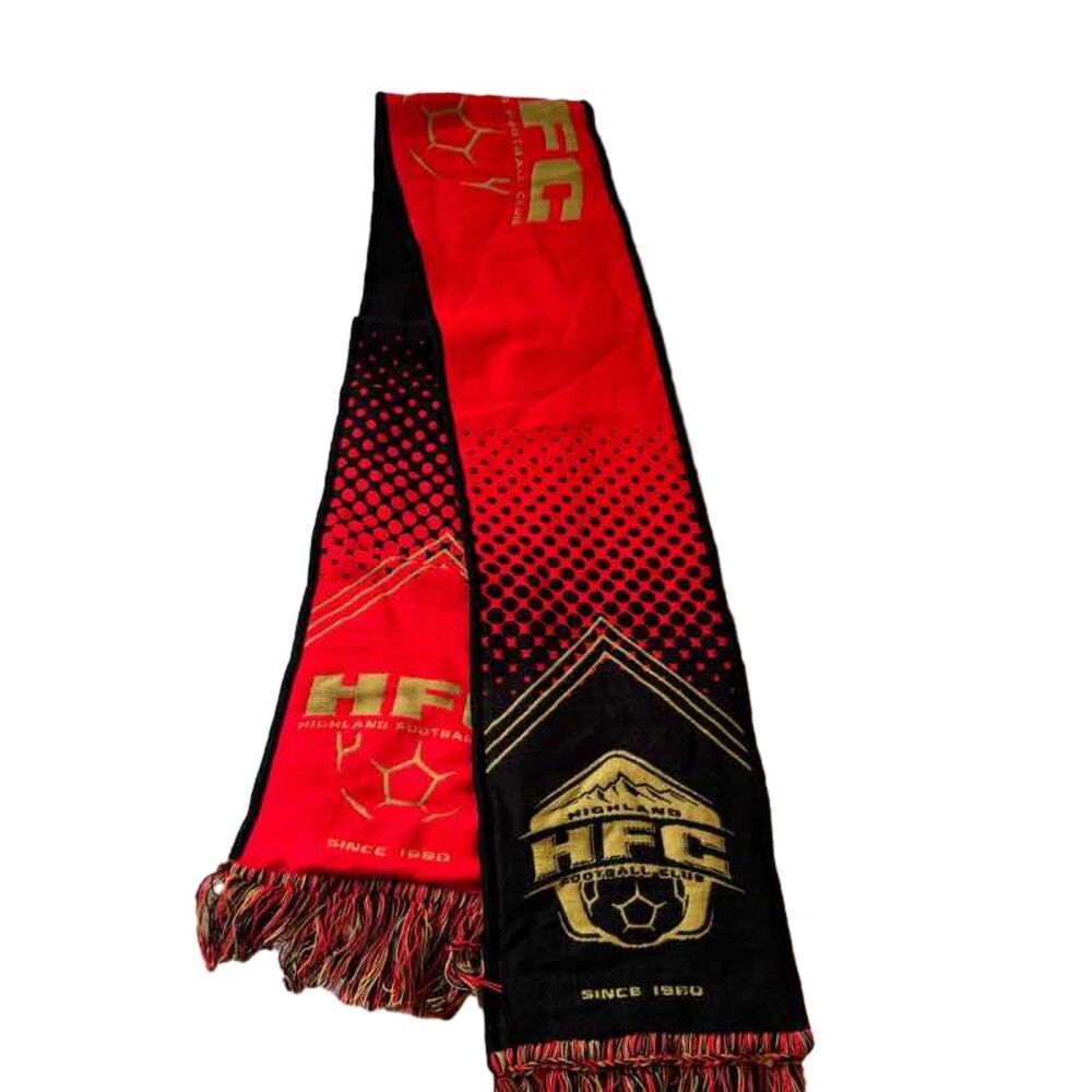 Highland Football Club HFC Scarf Red Black Gold Soccer Fan Gear